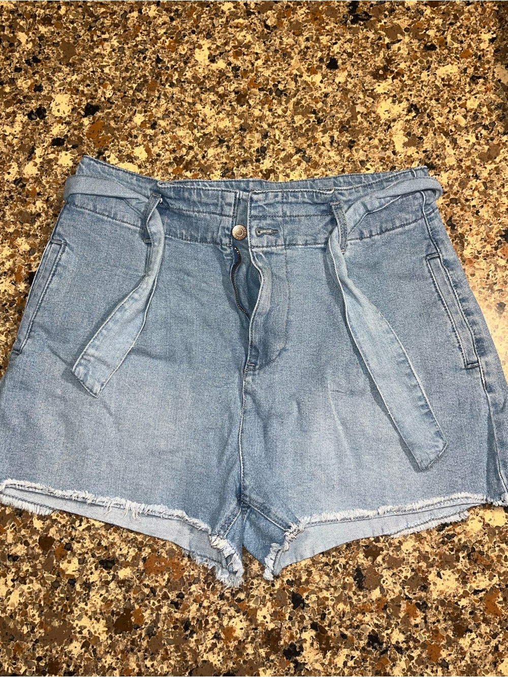 Calvin Klein Jeans Light Blue Paperbag Denim Shorts